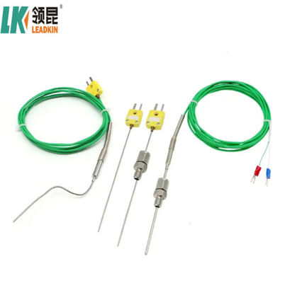 เครื่องตรวจสอบอุณหภูมิแบบเทอร์โมคอปเปอร์ชนิด K ด้วย NiCr-NiSi / NiCr-NiAl Sheath สําหรับอุณหภูมิสูงถึง 800 °C